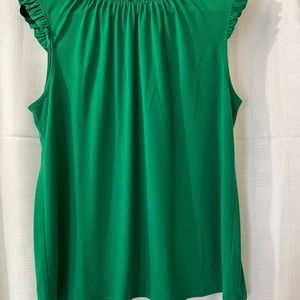 Adrianna Papell Solid Ruffle Neck Tank in Liliypad